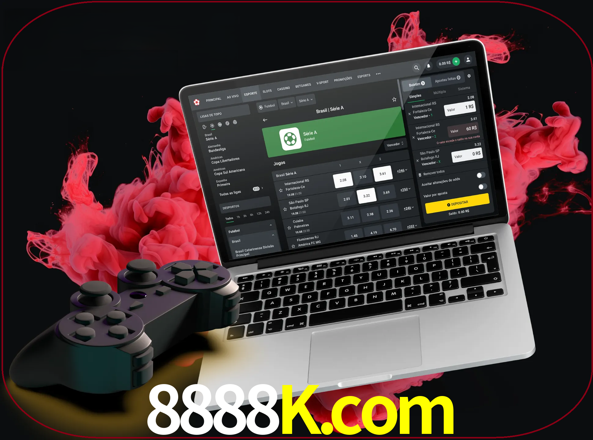 Visite a secção especial de jogos de vídeo em 8888k para descobrir em que jogos pode apostar e ganhar muito dinheiro.