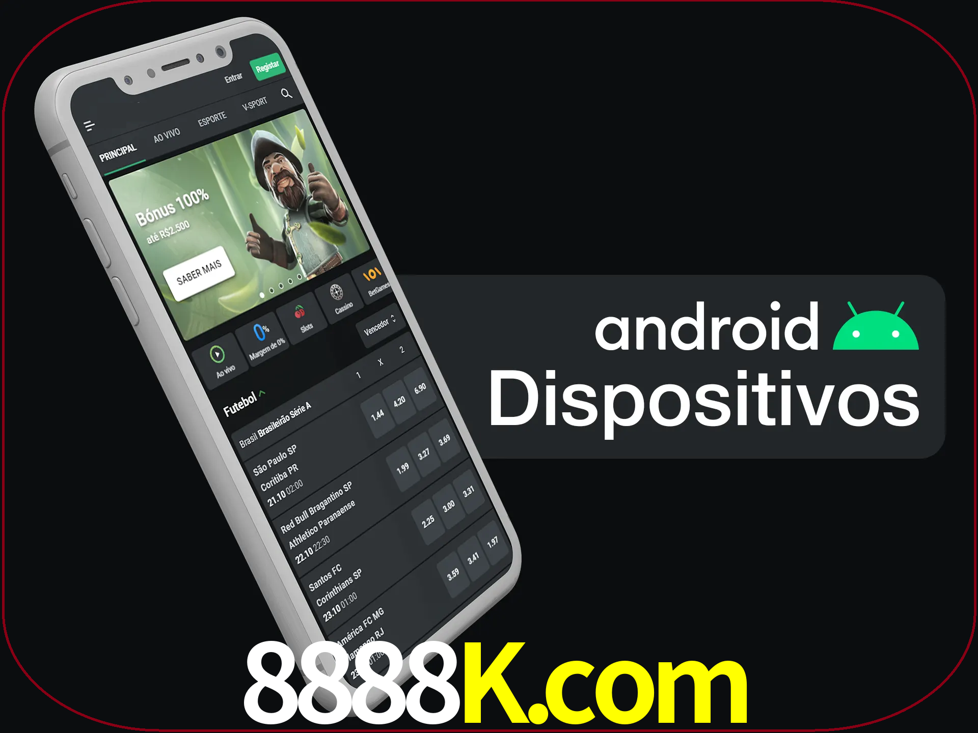 O aplicativo suporta a maioria de todos os dispositivos Android.